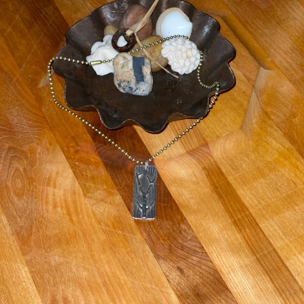 Unisex Hammered Silver Pendant